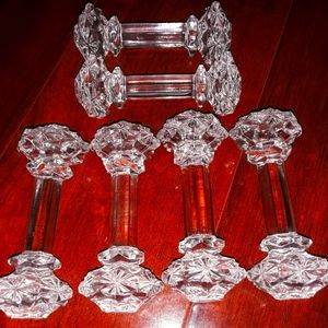 Crystal glass dumbell dinner 6 knife rests